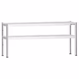 Aufsatzbord Edelstahl - 2 Etagen - 1800x370mm - höhenverstellbar