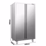 Armoire haute en inox PREMIUM - 1000x700mm - 2 portes battantes - Hauteur: 1800mm