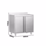 Szafka robocza - do ekspresu do kawy - 1000x600mm - z 2 parami drzwi skrzydłowych i z rantem