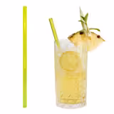 (50 pezzi) Cannucce in vetro - 230 mm - ø 8 mm - giallo neon - incl. 1 spazzola per la pulizia