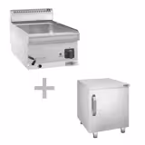 Elektro Bain-Marie - 1,2 kW - 1x GN 1/3 & GN 1x 1/2 - inkl. Unterbau mit 1 Tür