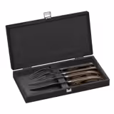 (4 pieces) WMF | RODEO Steak Knife & Fork Set – wood-effect handles - dishwasher-safe