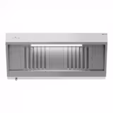 Wandafzuigkap RVS - 700mm diep - 1400mm - met motor - compleet - met standen snelheidsregelaar, 2 labyrintfilters en verlichting - 1500m³/u