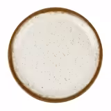 STONE ART Flat Melamine Plate – White/Brown – Ø 300 mm