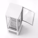Commercial upright glass door display fridge - 235L - 515mm - Double glazing - square - with 4 shelves - 1 glass door front - White