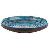 (6 pcs) CANCUN | Canapé Plate - Melamine - Ø180mm - Blue/Brown
