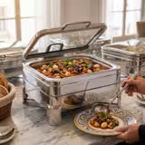 Edelstahl Chafing Dish - GN 2/3 - mit Soft-Close-Glasdeckel