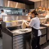 Table réfrigérée à pizza PREMIUM - 2000x800 mm - avec 2 portes & 7 tiroirs - incl. vitrine réfrigérée - 10x GN 1/4