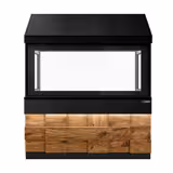 Houtskoolgrill TORONTO - 1910mm - houten front - zwart granieten werkblad - veiligheidsglas - 4 grillroosters