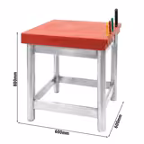 Bloco de Talhante - tampo em polietileno - 600x600mm - tampo 80mm - com suporte para facas