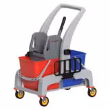 Cleaning trolley – with 2 containers & mop wringer
