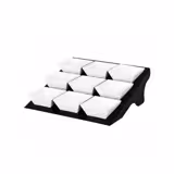 Etagere / Buffet Stand - Black - Powder-coated stainless steel - square - incl. 9 Melamine bowls 90x90mm - with 9 shelves - suitable for square small bowls