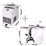 Temperatrice di cioccolato / Chocotemper - 30kg - 2,7kW - automatica a ciclo continuo - con nastro ricopritore - incl. tavola vibrante - incl. piano d'appoggio con zona di ricopertura