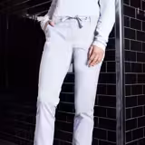 (6 pièces) KARLOWSKY | Pantalon chino femme stretch moderne - Blanc - Taille : 52