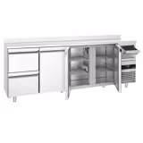 Barkoeledag PREMIUM - 2690x600mm - met 3 deuren & 2 laden, spatrand, uitklopper voor koffie