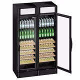 (2 pièces) Vitrine réfrigérée à boissons - 690 litres - avec 2 portes vitrées et écran publicitaire