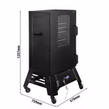 Commercial Smoking Oven - Digital - with 4 Shelves - on Castors - Black