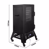 Defumador - Digital - 4 grelhas - 670x739mm - com rodas - Preto