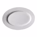 (24 Stück) SEA WAVE - Platte/Dönerteller - oval - Länge: 320mm - Weiß