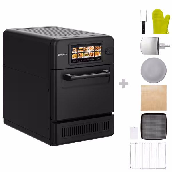 High speed oven - 3,0kW - zwart - incl. pizzaplaat, anti-aanbak-plaat | Tot 80% sneller garen