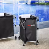 Commercial Linen Trolley - Foldable - 1x 150L - Aluminium frame - Black