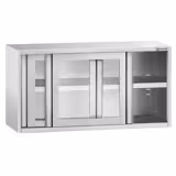 Armario de pared de acero inoxidable - 1000x400mm - con puertas correderas de cristal - 650mm de alto