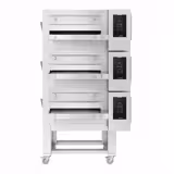 (3 pièces) Four à convoyeur à gaz – 1680 × 2180 mm – écran tactile – largeur de bande 800 mm – avec soubassement en inox