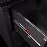 Checkout Counter MADRID - 800mm - Black marble worktop - Matt black finish