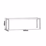 Aufsatzbord Edelstahl - 1 Etage - 1600x370mm - höhenverstellbar