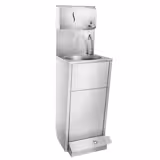 Lavabo | Station de lavage - inox - avec commande au pied, distributeur de papier et de savon       