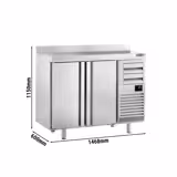 Frigider Bar Profesional ECO băuturi PREMIUM PLUS - 1468x600 mm - 340 L - 2 uși pline, 2 sertare & bordură spate 100 mm