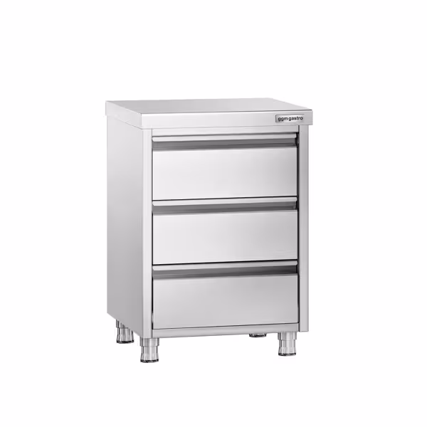 Ladenkast PREMIUM - RVS - met 3 laden - 500x600mm