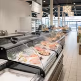 Vitrine Refrigerada de bancada - 118L - 695mm - com 1 porta frontal basculante - para peixe fresco