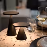 (4 unid) Candeeiro de mesa LED - CONE MINI - recarregável sem fios - regulável em 3 níveis - Ø130mm - Preto - IP54