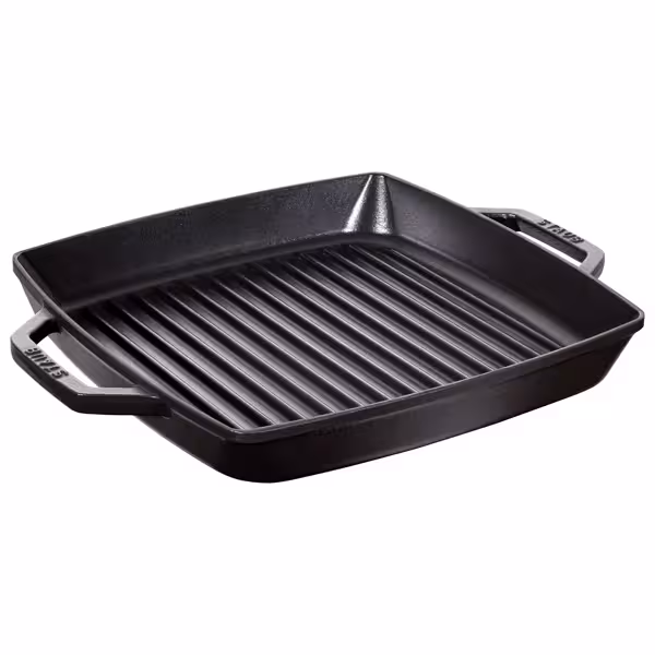 STAUB | Pure Grill Square Cast Iron Grill Pan – 28x28 cm - Black - Non-Stick, Induction Only