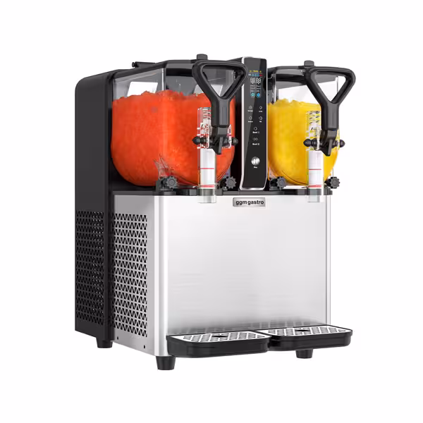 Slush-Maschine - 2x 3 Liter - 400 Watt - Digital - Schwarz/Silber