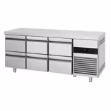 Masă frigorifică PREMIUM - 1865 x 700 mm - cu 6 sertare