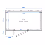 Edelstahl Kühlzelle - 2100x1200mm - 3,7m³ - inkl. Kühlaggregat