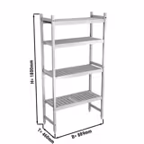 Scaffale in alluminio anodizzato - 889x1800mm - Profondità: 460mm - Portata: 600 kg