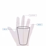 (1000 unidades) Vaso de papel - 200ml - 8 oz - Ø 80mm - marrón - interior blanco