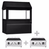 Commercial Toronto Gas BBQ Chargrill – 1900 mm - Matt Black - Glass Guard - LED-lit