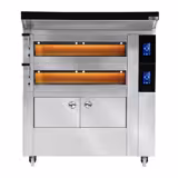 Bäckerei Etagenofen mit Dampffunktion - Touch - 2 Backkammern - inkl. Haube & Gärschrank 8x EN 600x400 - Edelstahl