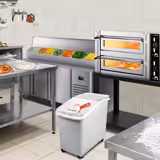 Table réfrigérée de préparation pour boulangerie - 3 portes - dimensions de compartiment EN - superstructure en inox 13x GN 1/4