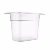 (6 pcs) Polycarbonate Container GN 1/9 - Clear - 0.85L - Depth: 100mm 