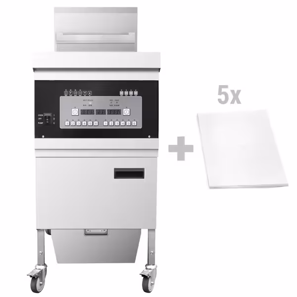 Friteuză electrică - 26 litri - 14,2 kW - Control electronic - cu sistem de filtrare a uleiului