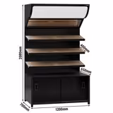Commercial bread display rack MADRID - 1200 mm - with 3 shelves - matt black