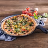 (6 pièces) Plaque à pizza - tôle bleue - Ø 260 mm - hauteur : 25 mm