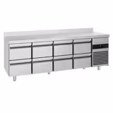 Balcão frigorífico PREMIUM - 2330x700mm - 632L - 8 gavetas - GN 1/1 - -2 a +8°C; com ressalto traseiro