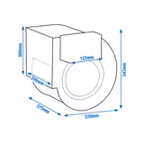 Centrifugal fan - 2200 m³/h - for wall-mounted canopies
