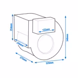 Commercial Centrifugal Extract Fan 2200 m³/h - for Wall‑Mounted Extraction Canopy